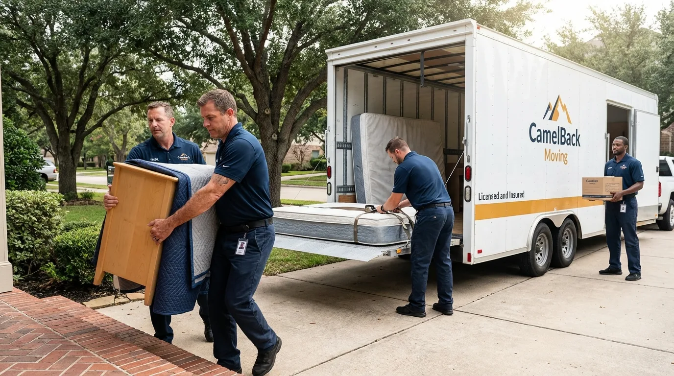 Crew loading residential truck for cross-state move from Herriman, UT
