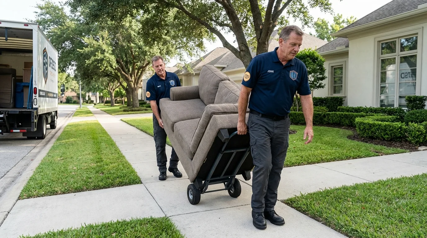 Local residential moving crew loading furniture in Herriman, UT