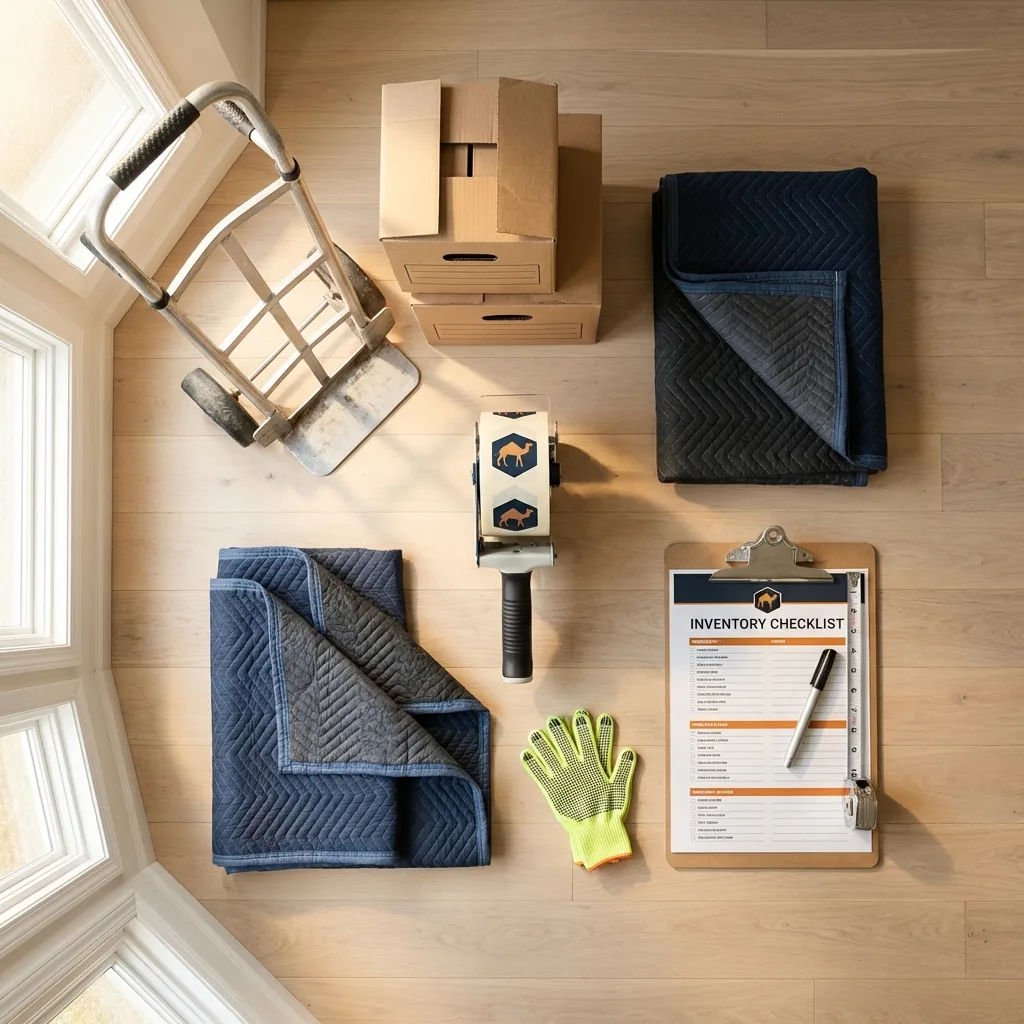 Professional moving supplies and packing materials layout for Herriman residential relocations